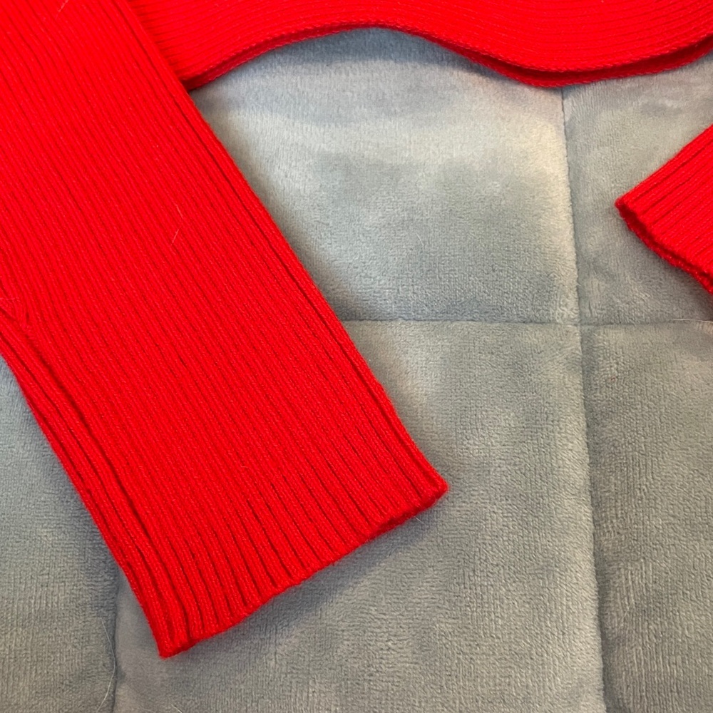 Forever 21 Red Ribbed V-Neck Sweater - Picture 4 of 6